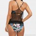 NewKelly Womens Beach Suit Print Black Top with Bikini Bottom Two Piece Swimsuit Set B07C2P15S5